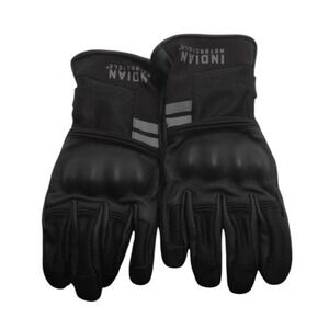INDIAN‎ MOTORCYCLE SAN Pedro FLAT TRACK LEATHER & NEOPRENE GLOVES BLACK LG Biker